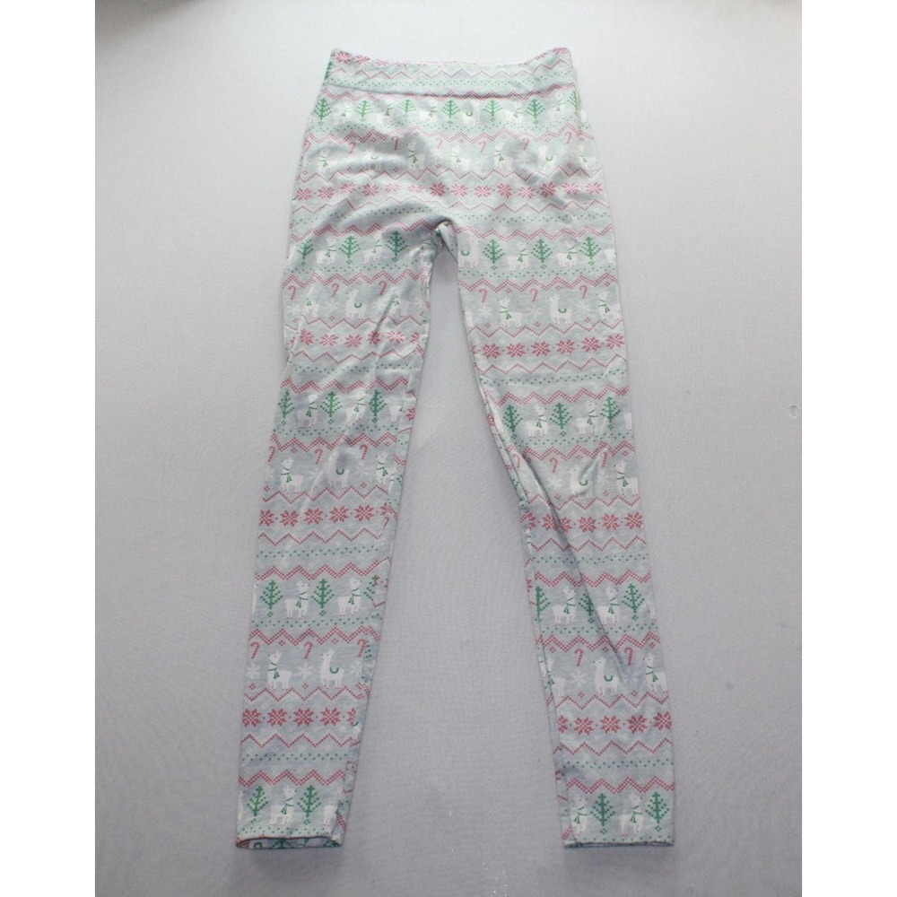 Target Christmas Llama Leggings Womens S/M Gray Fair Isle Ankle Pants